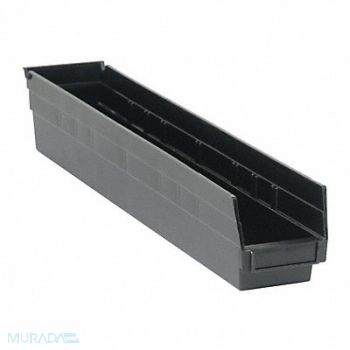 QUANTUM STORAGE SYSTEMS Shelf Bin Black Polypropylene 4 in, 1NTY1
