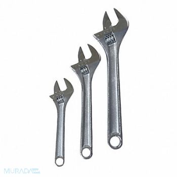WESTWARD Adj. Wrench Sets Steel Chrome 6 to 10, 1NYB8