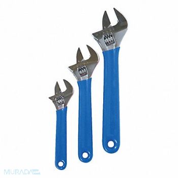 WESTWARD Adj. Wrench Sets Steel Chrome 6 to 10, 1NYD2