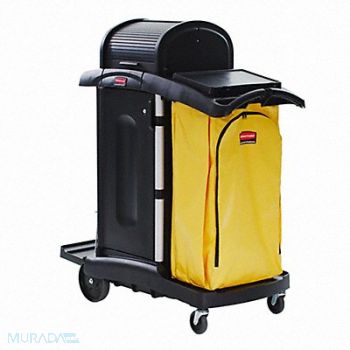 RUBBERMAID COMMERCIAL PRODUCTS Microfiber Janitor Cart 54 H 34 gal Cap., 1PBJ9