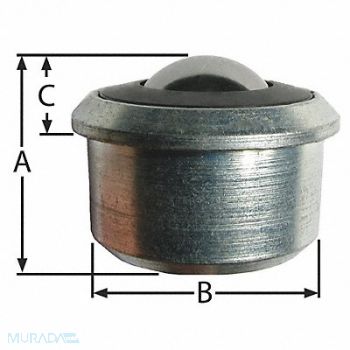 ASHLAND CONVEYOR Ball Transfer Drop-In 1-3/16 Ball Dia., 1PDY8