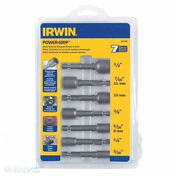 IRWIN HANSON Screw Extractor Set 7pc HCS Case, 1PMR3
