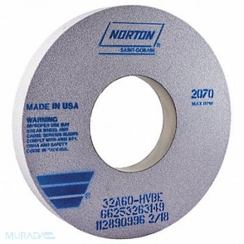 NORTON Grinding Wheel T1 12x1-1/2x5 AO 60G Sft, 1PNE2