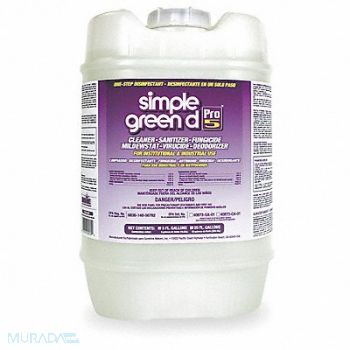 SIMPLE GREEN One-Step Disinfectant Unscented 5 gal, 1PTE1