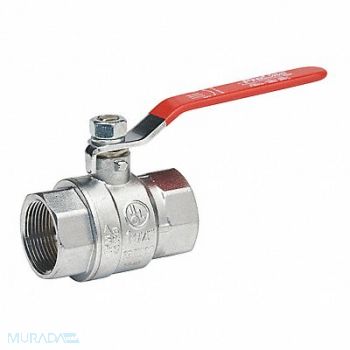 GRAINGER APPROVED CP Brass Ball Valve Inline FNPT 1-1/4 in, 1PYU2