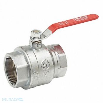 GRAINGER APPROVED CP Brass Ball Valve Inline FNPT 2 in, 1PYU4
