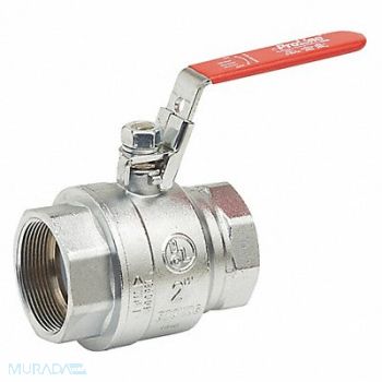 GRAINGER APPROVED CP Brass Ball Valve Inline FNPT 2 in, 1PYV6