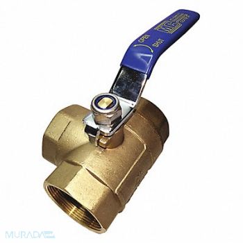 GRAINGER APPROVED Brass Ball Valve 3-Way FNPT x FNPT 2 in, 1PZA6