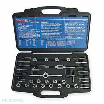 WESTWARD Tap/Die Set 39 Pieces, 1PZ49