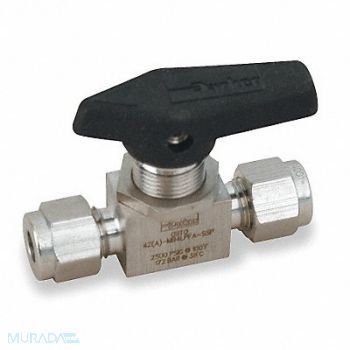 PARKER SS Ball Valve Comp x Comp 1/2 in, 1RAY9