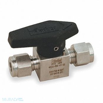 PARKER Rotary Plug Valve 1/2 In 316 SS 1/4 Turn, 1RBB9