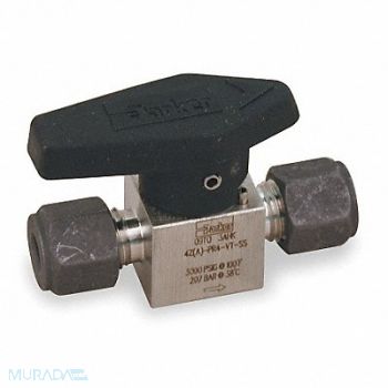 PARKER Rotary Plug Valve 1/2 In 316 SS 1/4 Turn, 1RBC3