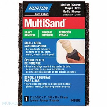 NORTON Sanding Sponge 2 3/4 in W 4 in L, 1RDV8