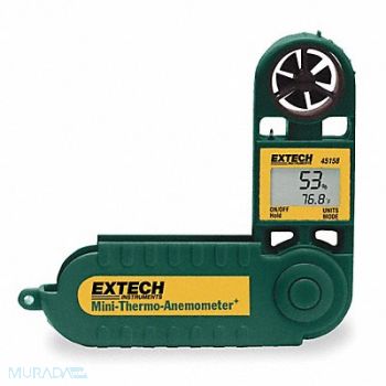 EXTECH Anemometer with Humidity 100 to 5500 fpm, 1RK12