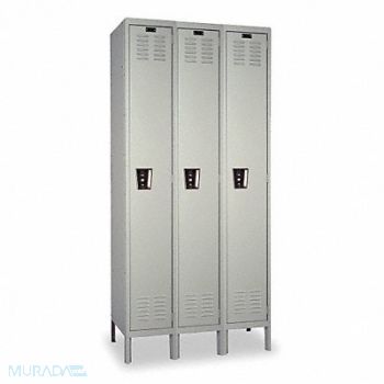 HALLOWELL Lckr 1x3Lckr LtGry 78 x36 x18 Assm, 1RZT9