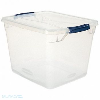 RUBBERMAID Storage Tote Clear Solid Polypropylene, 60VZ26