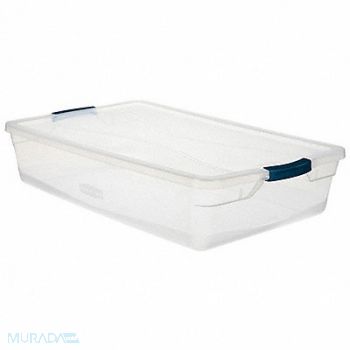 RUBBERMAID Storage Tote Clear Solid Polypropylene, 60VZ28