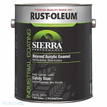 RUST-OLEUM Acryl EnamelSafetyBlueGloss 1gal, 1TBF7