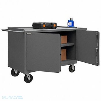 DURHAM MFG Mobile Cabinet Bench Steel 66 W 24 D, 1TGL6