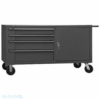 DURHAM MFG Mobile Cabinet Bench Steel 66 W 33 D, 1TGL7
