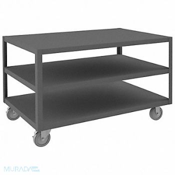 DURHAM MFG Mobile Table 3 Shelves, 1TGP2