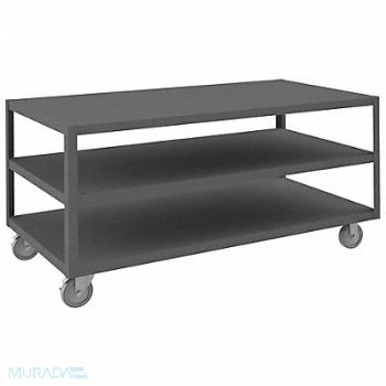 DURHAM MFG Mobile Table 3 Shelves, 1TGP4