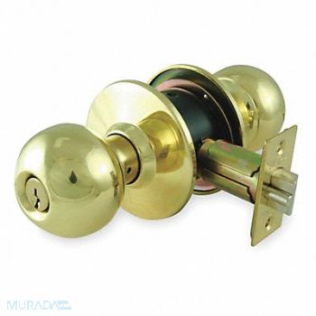 GRAINGER APPROVED Knob Lockset Mechanical Entrance Grd. 2, 1TPH5
