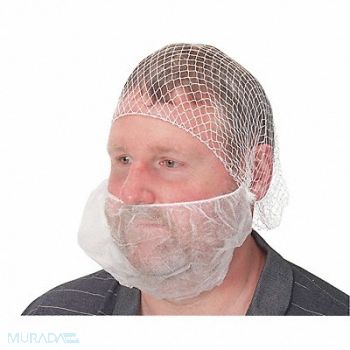 CONDOR Beard Cover Head Strap White PK100, 1TTV4