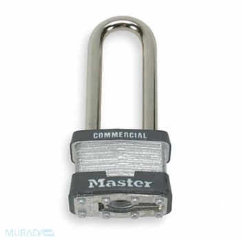 MASTER LOCK Keyed Padlock 3/4 in Rectangle Silver, 1U126
