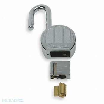 MASTER LOCK Keyed Padlock 15/16 in Round Silver, 1U158