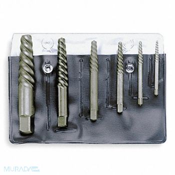 CHICAGO-LATROBE Screw Extractor Set 6pc HCS Pouch, 1U298