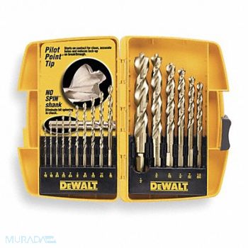 DEWALT Jobber Length Drill Set 16pc HSS, 1UG92