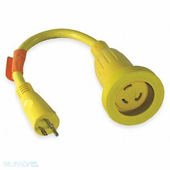 HUBBELL WIRING DEVICE-KELLEMS Locking Cord Adapter 30A 5-15 L5-30, 1UKB6