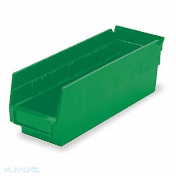 AKRO-MILS Shelf Bin Green Indstr Grd Poly 4 in, 1UMR8