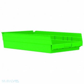 AKRO-MILS Shelf Bin Green Indstr Grd Poly 4 in, 1UMT6