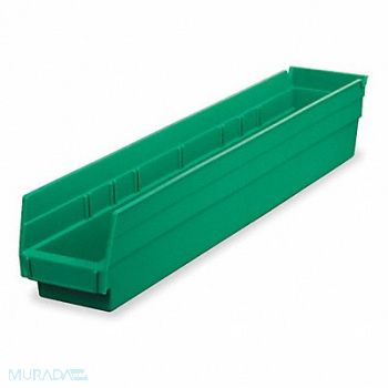 AKRO-MILS Shelf Bin Green Indstr Grd Poly 4 in, 1UMT7