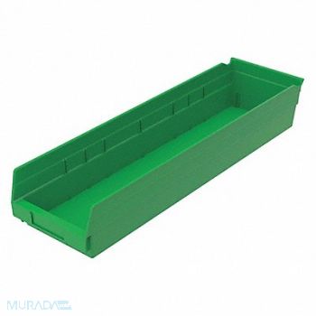 AKRO-MILS Shelf Bin Green Indstr Grd Poly 4 in, 1UMT8