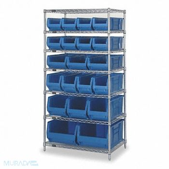 QUANTUM STORAGE SYSTEMS D5604 Bin Shlvng 24inx74inx36in Blue, 1UVT3