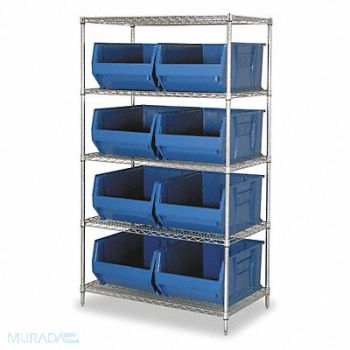 QUANTUM STORAGE SYSTEMS D5607 Bin Shlvng 30inx74inx42in Blue, 1UVT6