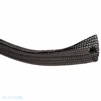 TECHFLEX Braided Sleeving 2.000 in 4 ft Black, 2RMH6