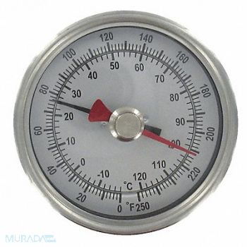 DWYER K3089 Bimetal Thermom 3 In Dial -40 to 160F, 1UYU1