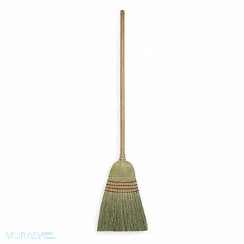 TOUGH GUY Corn Broom 38 in Handle L 12 in Face, 1VAB5