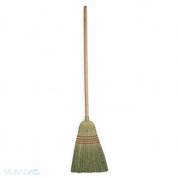 TOUGH GUY Corn Broom 38 in Handle L 12 in Face, 1VAB6