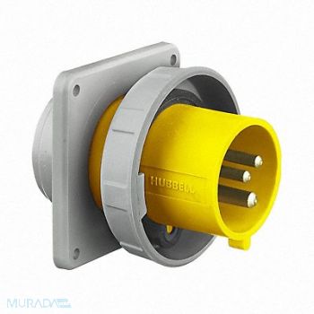 HUBBELL WT Pin and Sleeve Inlet Yllw 2P 3W 20 A, 1VCJ6