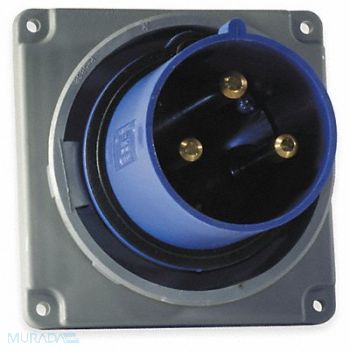 HUBBELL WT Pin and Sleeve Inlet Blue 2P 3W 100 A, 1VCJ3