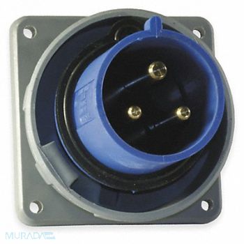 HUBBELL IEC Pin and Sleeve Inlet 30A 250V Blue, 1VCK5