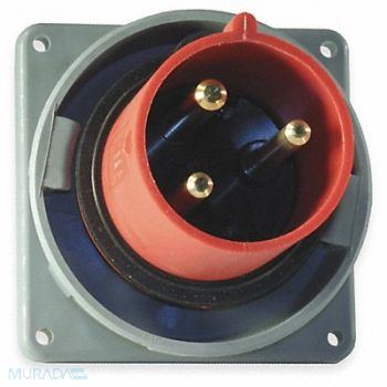 HUBBELL IEC Pin and Sleeve Inlet 60A 480V Red, 1VCL5