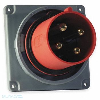 HUBBELL IEC Pin and Sleeve Inlet 100A 480V Red, 1VCN1