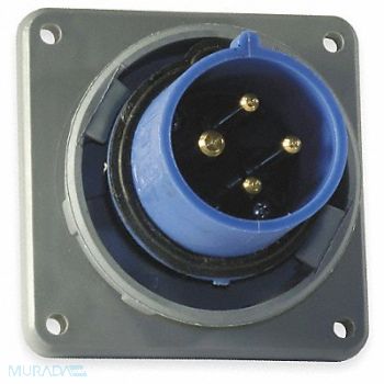 HUBBELL IEC Pin and Sleeve Inlet 20A 250V Blue, 1VCN3