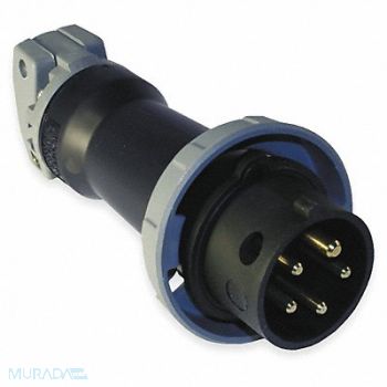 HUBBELL IEC Pin and Sleeve Plug 20 A Black 4Pl, 1VCP8